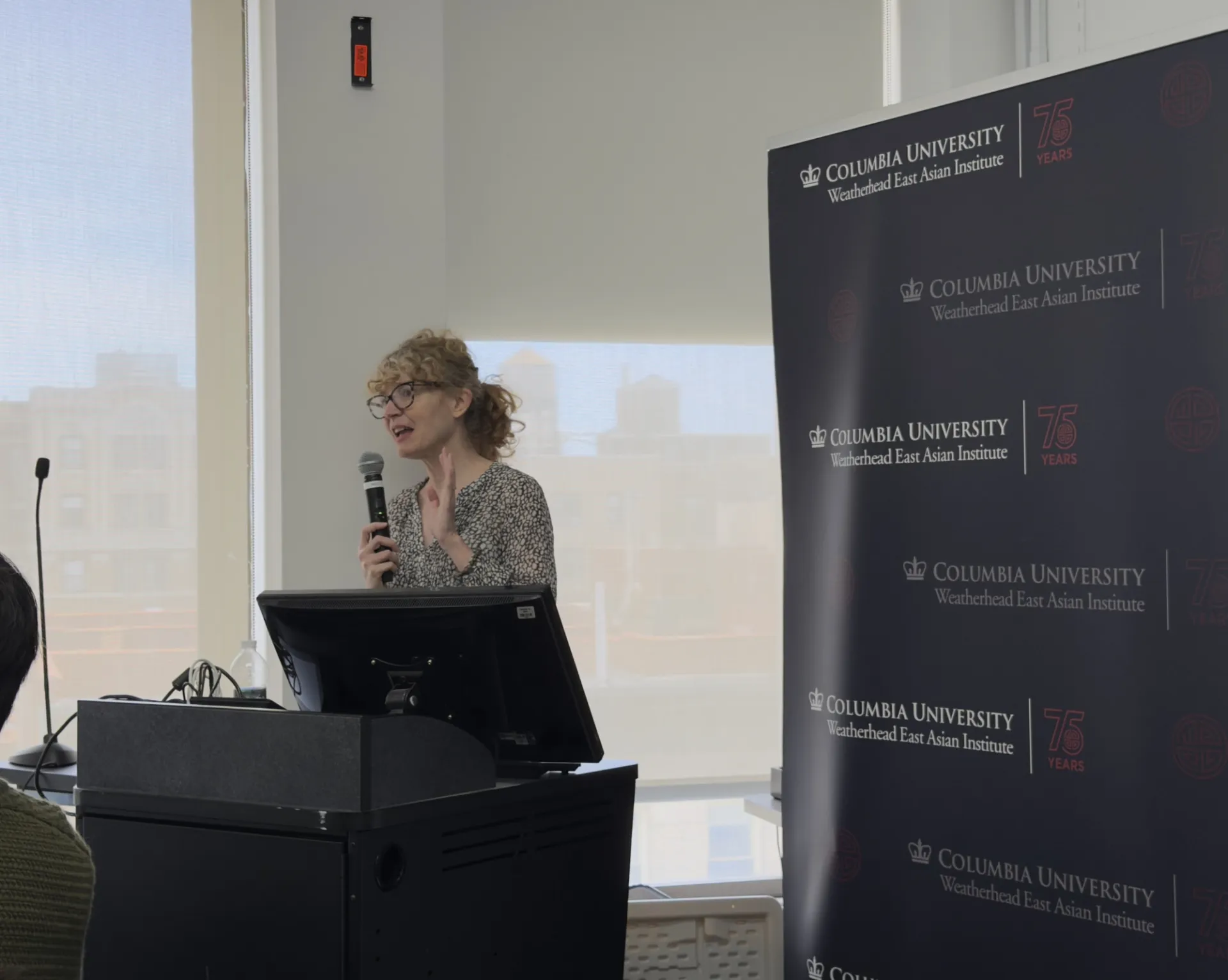 Ruth Barraclough, Director of Center for Korean Research, welcoming the participants. 